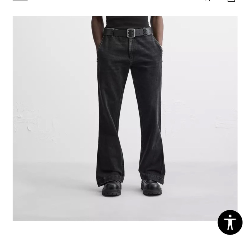 Zara Flare Fit Zipper Jeans